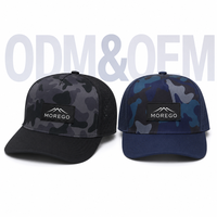 Casquette de baseball personnalisée à logo en patch de maille perforée au laser, motif camouflage, visière incurvée, séchage rapide, réglable, pour activités de plein air, pêche, chasse, usage quotidien et urbain