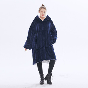 Super morbida e calda e confortevole Sherpa <span class=keywords><strong>felpa</strong></span> oversize <span class=keywords><strong>felpa</strong></span> in <span class=keywords><strong>pile</strong></span> <span class=keywords><strong>coperta</strong></span> con cappuccio all'ingrosso - Product Image 2
