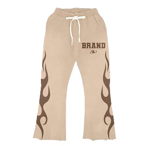 Premium Quality Double Layer Sweatshirt & Trouser Tracksuit Set <b>Open</b> <b>Hem</b> Distress Screen Print Design Set - Product Image 5