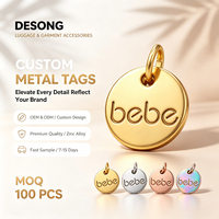 Emblème en alliage de zinc durable, plaque de logo 3D personnalisée, étiquette métallique électro-plaquée pour vêtements, bagages, meubles
