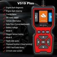 Escáner OBD2 V519 Plus, Lector de Códigos OBDII con Cable, Herramienta de Diagnóstico de Fallas del Motor del Automóvil, Verificación de la Luz de Advertencia del Motor, Flujo de Datos, Gran Venta