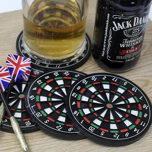 4 Stks/set Tafel Placemats Keukengerei Mok Hittebestendige Mini Hard Dart Board Thee Cup Houder Coaster