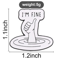 Épinglette en émail motif geste de main de dessin animé, slogan sarcastique, badge de revers en métal, accessoire décoratif graphique humoristique pour sac à dos, veste, jean
