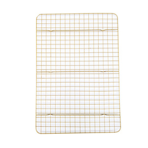 Golden Wire Mesh Cooling Rack 42.5x29.5cm Non Stick Baking Rack For Cake Bread Pastry Tools - Product Image 3