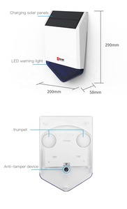 Sirena de alarma solar para exteriores <span class=keywords><strong>KERUI</strong></span>, alarma de 120db, sonido, Control remoto, sirena de alarma solar para exteriores - Product Image 6