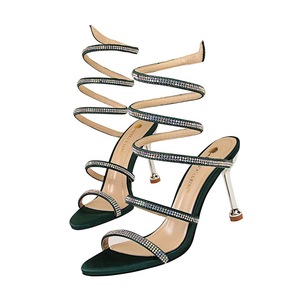 Rome Woman <b>Open</b>-Toe Sandals Sexy High Snake Straps 8cm Stilettos Breathable Ankle-Style Prom Wedding Pumps Fashionable - Product Image 5