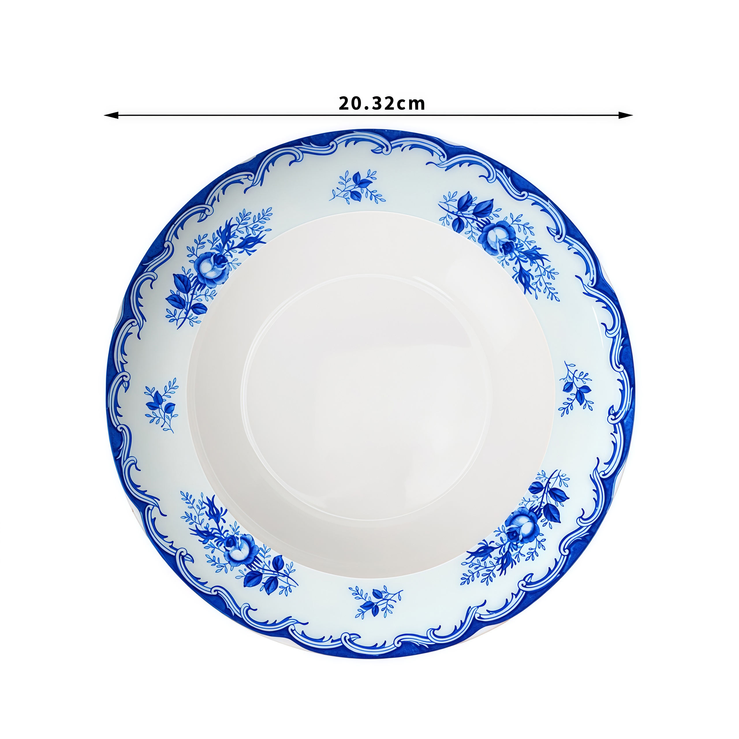 Assiette à soupe florale bleue