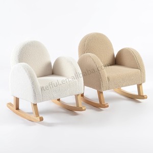Modern High Back Armchair Fluffy Glider Rocker Accent <b>Chair</b> with Rubber <b>Wood</b> Legs for Living Room Baby Upholstered - Product Image 1