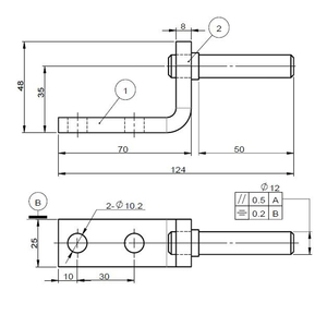 Perno de bisagra para camión, cincado, D12mm, para remolque, atornillable, para pestaña de portón trasero - Product Image 4