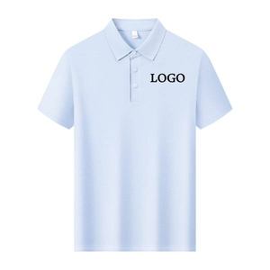 Polo de Manga Corta Casual de 200g, Color Sólido, Unisex, con Logotipo Personalizado Disponible, Cuello de Punto Plano en Contraste, en Tela de Seda de Hielo - Product Image 1