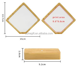 <span class=keywords><strong>Cadre</strong></span> photo en aluminium à sublimation rotatif à 360 degrés de forme rhomboïde avec base <span class=keywords><strong>magnétique</strong></span> en bois, artisanat, cadres photo en bambou avec boîte blanche - Product Image 1