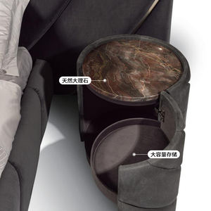 גדול ראש המיטה מודרני מיטה זוגית אמיתי עור מיטת מודרני איטלקי עור יוקרה כפול מלך גודל מיטה - Product Image 5