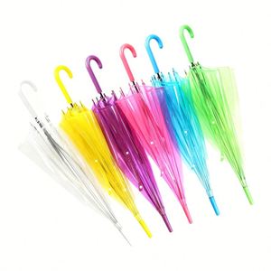 Parapluies transparents personnalisés avec logo d'usine, parapluies colorés en PVC transparent avec impression pour la promotion - Product Image 1