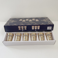 En stock, Moyen-Orient, arabe, écologique, ensemble de 12 verres à thé marocains, design de luxe léger, fleurs cuites à haute température