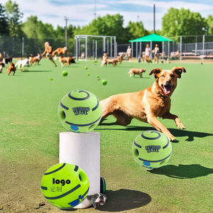 Vendita calda durevole e cigolante Wag ghignite <span class=keywords><strong>Ball</strong></span> giocattolo interattivo per cani divertente TPR giocattoli da masticare per animali domestici materiale in lattice ecologico - Product Image 5