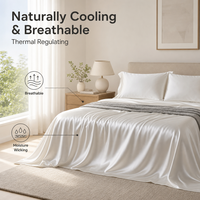 Ensemble de draps de lit en bambou tissé 100% écologiques 300TC avec taies d'oreiller pour un usage domestique