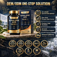 Capsules d'acide alpha-lipoïque OEM ODM, marque privée, 1000 mg par dose, sans gluten, pour le métabolisme énergétique et le bien-être
