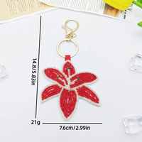 Luxuriöser handgefertigter Perlen-Schlüsselanhänger für Damen mit besticktem Blumen-Patch, glänzendem Pailletten-Krabben-Zitronen-Anhänger für Auto und Tasche