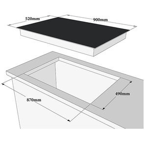 <span class=keywords><strong>Table</strong></span> <span class=keywords><strong>de</strong></span> <span class=keywords><strong>cuisson</strong></span> à induction encastrable 8600W 90cm avec 5 zones <span class=keywords><strong>de</strong></span> <span class=keywords><strong>cuisson</strong></span>, plaque vitrocéramique noire avec commande tactile pour cuisine - Product Image 6