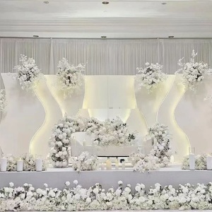 White Metal <strong>Backdrop</strong> Stage 480*240cm LED <strong>Backdrop</strong> Light White Acrylic Background Stand Stage Decoration <strong>Party</strong> Event <strong>Backdrop</strong> - Product Image 2