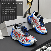 Nouvelles Baskets de Marche de Luxe pour Hommes et Femmes, en Maille Synthétique Grise de Haute Qualité, avec Embout Imprimé et Semelle Épaisse Technologique