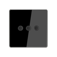 Interrupteur tactile intelligent 86 EU 1 voie Zigbee double mode pour application Smart Life Alexa Google Home, panneau en verre concave, fil neutre requis
