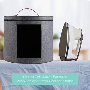 Boîtes de rangement pour chapeaux en <span class=keywords><strong>feutre</strong></span>, rondes, pliables, douces, de luxe, anti-poussière et anti-salissures, avec couvercle anti-poussière, pour le voyage et l'organisation des chapeaux, vente en gros - Product Image 3