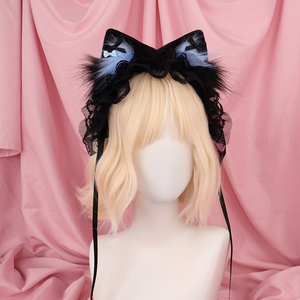 Diadema Hecha a Mano con Orejas de Gato para Mujer, Tocado de Lolita, Horquilla de Chica Dulce, Accesorios de Diadema de Espectáculo de Cómic, Orejas de Animales de Felpa - Product Image 3