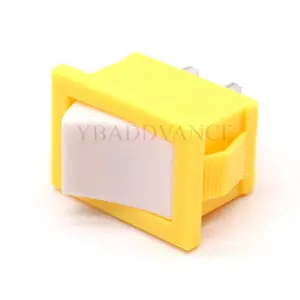 KCD1-101 2 Pin Waterproof ON OFF Yellow Rocker Switch On Off 125VAC/10A 250VAC/6A 21x15mm