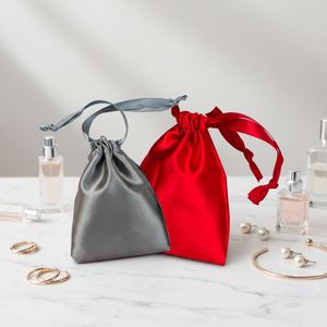 Satin Eco-Friendly Fashion Jewelry Cosmetics Bundle Bag for Gift Use Dust-Proof 10x15cm - Product Image 1