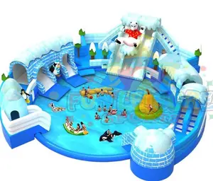 Crianças adulto flutuante toboáguas bouncy castelo jeux gonflables gelo reino parque aquático inflável ao ar livre