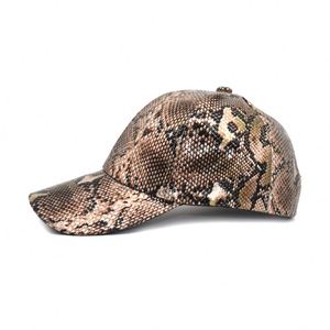 2023 6 Panels PU Leather Bling Snakeskin Snake Skin Baseball Cap - Product Image 5
