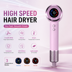 Sèche-<span class=keywords><strong>cheveux</strong></span> professionnel à 3 vitesses et 3 températures, 200 millions d'ions négatifs, 1400W, haute vitesse, avec <span class=keywords><strong>diffuseur</strong></span> - Product Image 1