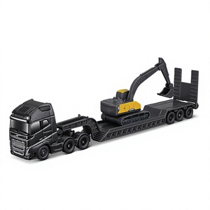 Modèle de voiture en métal assemblé Machito 1:64 avec remorque, pièce décorative, cadeau pour garçons de 14 ans et plus, emballage en boîte couleur - Product Image 1