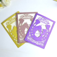 Personnalisé fer à cheval paillettes quinceanera laser cut 15 année cartes d'invitation