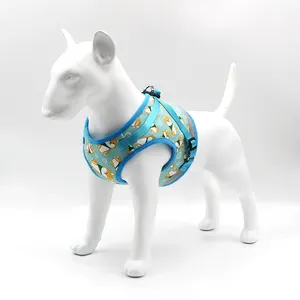 Hot selling large dog harness dress breathable reflective small dog harness custom