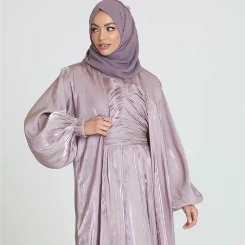 OEM vestido muçulmano mulheres roupas abaya seda cortina saia tem um bom brilho