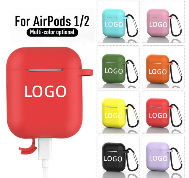 OEM/ODM Custom Wholesale Protective Case for Apple Air-pods Earphones Silicone Cover Protective Case With Carabiner Hook Ring
