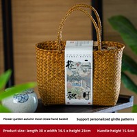 Caja de Regalo Personalizada para Pastel Lunar con Empaque de Bambú, Caja de Bambú Reciclable con Logotipo Personalizado al por Mayor, Tejida con Ratán y Madera, para la Cosecha de Otoño