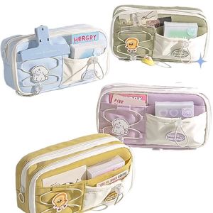 Estuche de Lápices Portátil, Elegante, Simple, de Gran Capacidad, Bonito, de Plástico y Cuero para Niñas, para Uso Escolar - Product Image 1