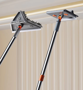 Équipement de nettoyage ménager de haute qualité, serpillière plate rotative en microfibre carrée pour le dépoussiérage des fenêtres, manche rectangulaire, utilisation domestique - Product Image 6