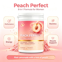 Complément alimentaire Private Label Peach Perfect Women 8-en-1 BCAA en poudre, créatine, collagène, soutien énergétique et musculaire, 420g