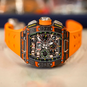 High-quality Tonneau Automatic Chronograph Men's <b>Watch</b> Featuring Carbon Fiber case 40mm Hollow Dial Rubber Strap Mechanical - Product Image 2