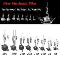 Nouveaux leurres de pêche Flexhead 5g-50g vis plomb fixe tête plombée plombs brochet ver souple alose nageur pour les espèces cibles de carpe