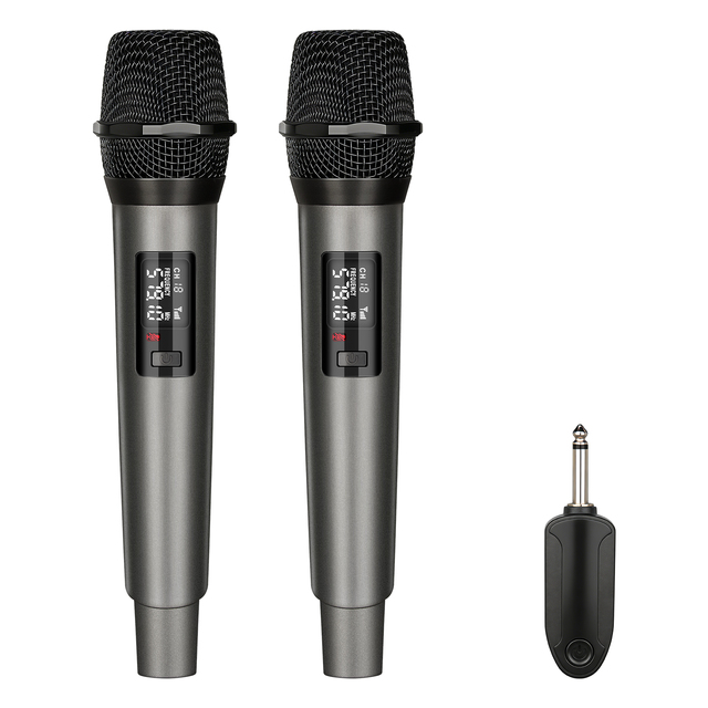 AX2 Professional Dynamic Wireless Portable Handheld Microphone Universal Singing Karaoke Dancing Cardioid Light-Weight