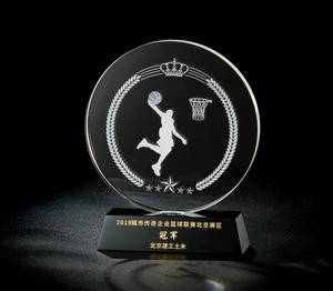 Puente pequeño Premio de cristal K9 de alto grado Copa de trofeo de baloncesto de diseño personalizado Forma personalizada Medalla y placa en blanco - Product Image 6
