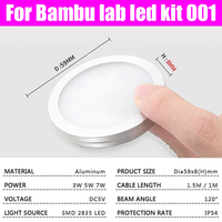 Untuk Kit Lampu LED Bambu Lab Circle 3D Printed LED Night Light Model Komponen MH001 Maker Treasure Toy Printer Parts