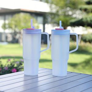 Mug en plastique personnalisé par sublimation de 40 oz avec poignée et paille, grande capacité, pour événements, cadeaux promotionnels, objets publicitaires, articles de boisson - Product Image 4