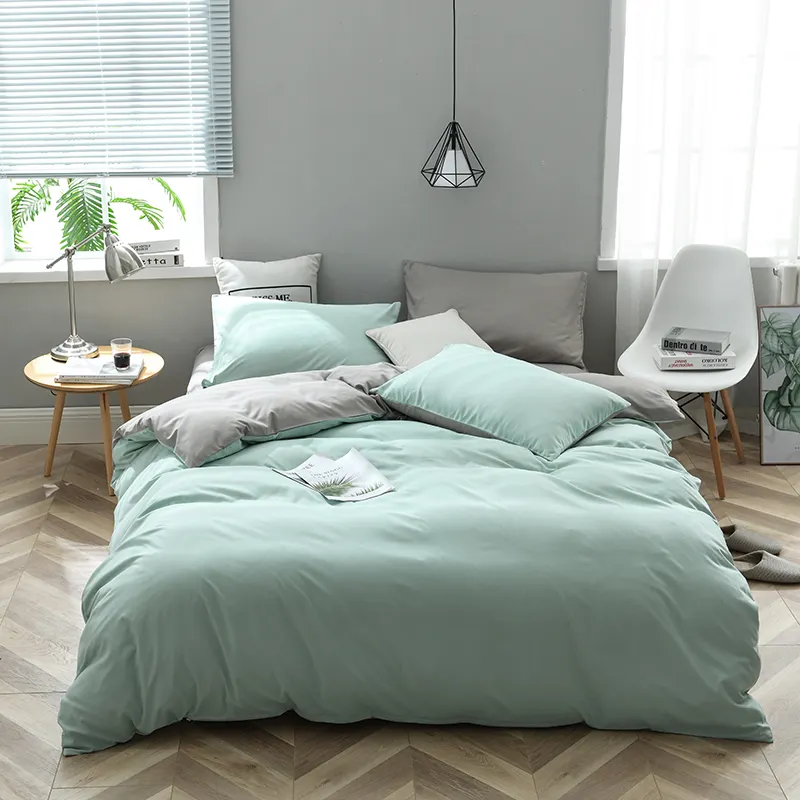 طقم مفارش سرير فاخر من أربع قطع مكون من غطاء لحاف قطني مزدوج بحجم كامل ومعها ملاءات