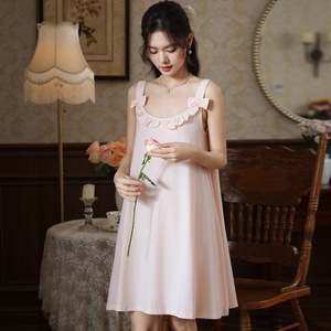 <span class=keywords><strong>Chemise</strong></span> <span class=keywords><strong>de</strong></span> <span class=keywords><strong>nuit</strong></span> d'été à bretelles pour femmes <span class=keywords><strong>en</strong></span> <span class=keywords><strong>coton</strong></span> avec coussin <span class=keywords><strong>de</strong></span> poitrine Sexy et ample pour la maison - Product Image 6